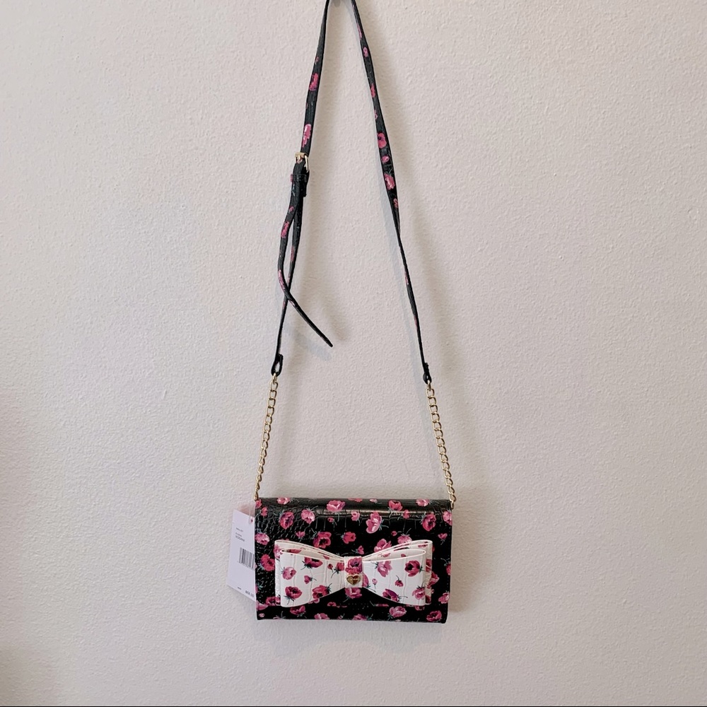 Betsey Johnson Floral Crossbody Wallet Handbag - Picture 5 of 13